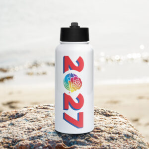 Rose Parade Stainless Steel Water Bottle w/ Straw Lid